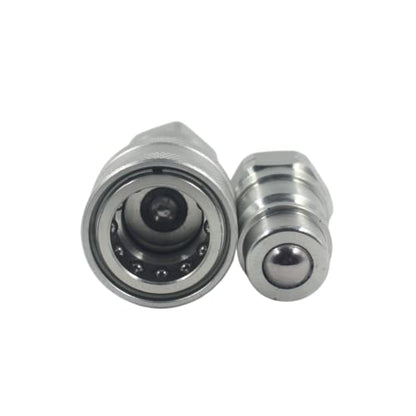 2-Set 1/2" Ag ISO5675 Carbon Steel Hydraulic Quick Disconnect Coupling Ball Valve，Pioneer Type with Black and Green Colour Dust Cap - size: 1/2"NPT-Ball(Black and Green)