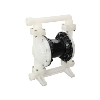 Pneumatic Double Diaphragm Pump 1.5 Inch In/Out PP 35GPM Max 120PSI - color: White