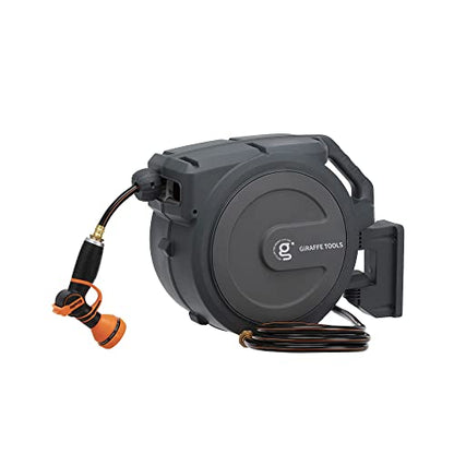 Giraffe Tools Retractable Garden Hose Reel 1/2"78FT Wall Mount Auto Rewind - size: 1/ 2"78 ft