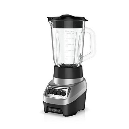 BLACK+DECKER PowerCrush Multi-Function Blender with 6-Cup Glass Jar, 4 Speed Settings, Silver - style: Countertop Blenders