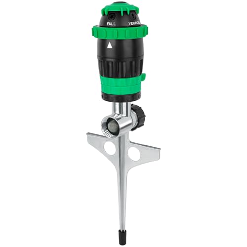 RESTMO Gear Drive Sprinkler with Metal T-Spike Base,Green - color: Green, size: 1 Pack