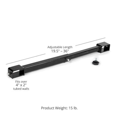 Titan Attachments Medium-Duty Stabilizer Spreader Bar for 4" x 2" Clamp-On Forks, 19.5-36 Adjustable Width, Fork Stabilizer for Tractor Skid Steer Bucket Attachment