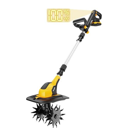 Cordless Tiller Cultivator Compatible with DEWALT 20V Battery (Tool Only)