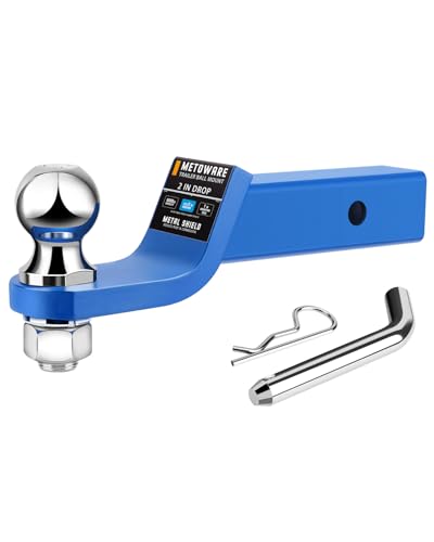 METOWARE Trailer Hitch Ball Mount 2" Drop Fits 2" Receiver, 6000Lbs GTW - color: Blue, size: 2" Drop