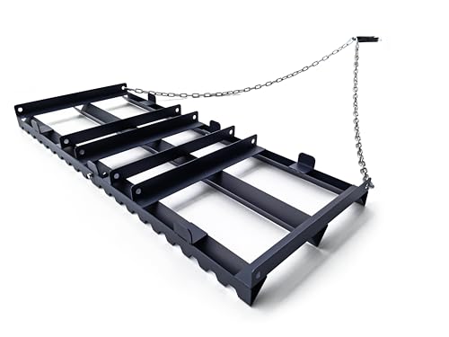 4FT Drag Harrow Driveway Grader, Heavy Duty Tow Behind Landscape Rake for for ATV, UTV, Tractor, Specially Designed for Smooth and Even Leveling, Lawn Leveling Rake, Land Leveling - size: 4FT