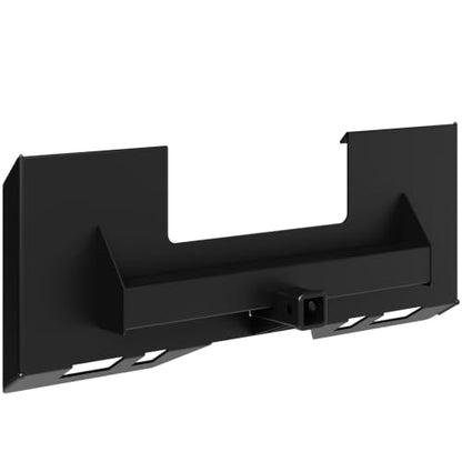 Garvee 1/4" Skid Steer Mount Plate w/ 2" Removable Trailer Hitch Receiver - color: Black