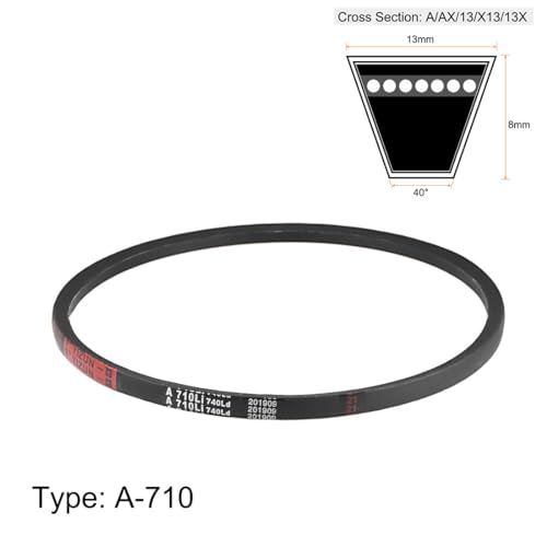 uxcell A710 V-Belts 710mm Inner Girth 13mm Top Width 8mm Thickness A-Section Rubber Drive Transmission Belt 2pcs - size: 28"
