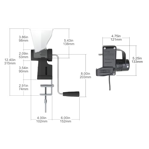 Kitchen Crop Grain Mill Wheat Flour Grinder, Stainless Steel Metal Burrs (The Grain Mill + The Motor) - size: The Grain Mill + The Motor