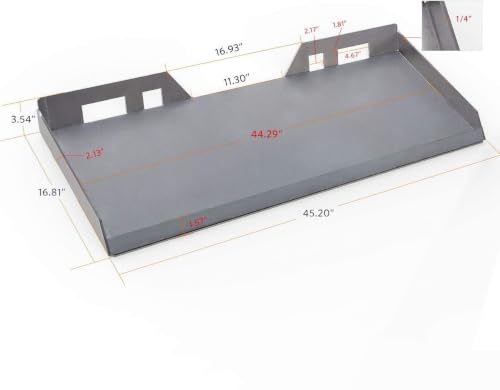 Suitable for 1/4” Universal Quick Attach Plate Compatible with Kubota and Bobcat Skid Steers and Tractors