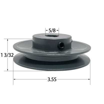 AK35-5/8 v Belt Pulley, 3.55 inch OD, 5/8 Inch Bore,Cast Iron Material, AK Single Groove Mechanical v-Belt Pulleys for "4L" or "A" or "3L" Belts,AK35X5/8 Pulley