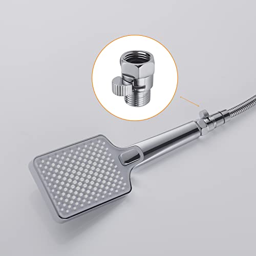 Chrome Water Flow Control Valve, G1/2" Shower Head Flow Control Brass Shut Off Valve for Handheld, Water Pressure Regulator Replacement for Shower System - color: Chrome