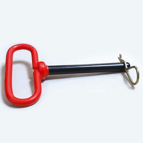 1/2 Trailer Tow Hitch Pin with Red Handle and Clip， 1/2x4-1/2 Clevis Pin for Towing with an ATV, UTV or Lawn Tractor, Hardened Steel,Powder-Coated Prevent Rust - size: 1/2*4-1/2"