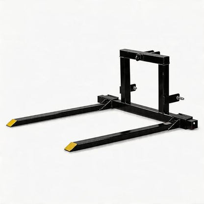Patikuin Heavy Duty 3 Point Hitch Pallet Forks for Category 1 Tractors, 1500 lbs Capacity, Adjustable Width 28–45 in, Black+Yellow, Ideal for Farm, Field & Agricultural Use