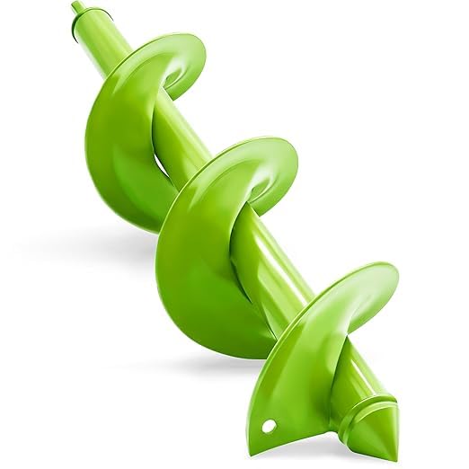 Green Garden Auger Drill Bit for Planting, 3.5"x16" Post Hole Digger & Bulb Planter Tool, Fits 3/8" Hex Drive Drill, for Seeds, Flowers, Tree Roots, Fence Posts and so on - color: Green, size: 3.5"x16"