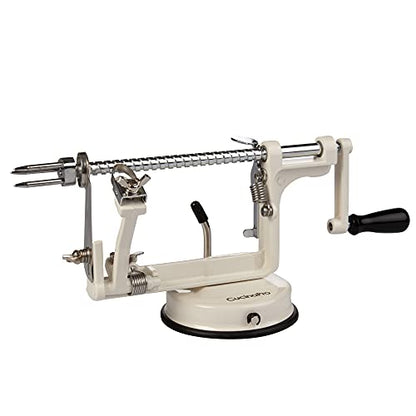 Apple Peeler and Corer, Durable Heavy Duty Chrome Cast Iron, Suction Base - color: White