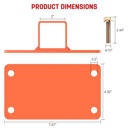 Bolt on Tractor Bucket 2 in Receiver is Compatible with 2x2-inch Shank