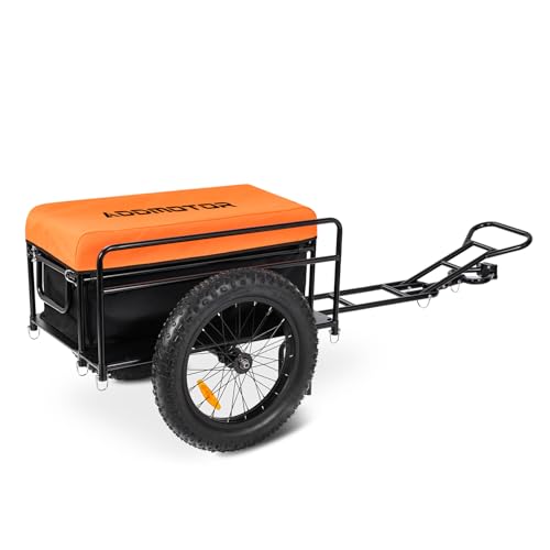ADDMOTOR 2026 Trike Cargo Trailer with Universal Tow Bar, 20" Heavy Duty Fat Tires, Reinforced Steel Tubing, Inside & Outside Rust Resistance Coating, Fat Tires Tricycles, Waterproof Bag, DIY - style: For 20" Tires Two-wheelers