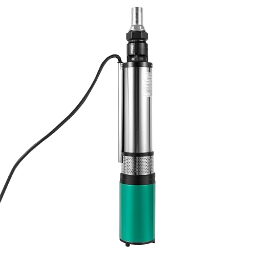 24 V Well Pump Deep Well Submersible Water Pump 200W Solar Pump Stainless Steel Deep Well Submersible Water Pump for Irrigation Home Industrial Livestock Drinking or Tank Filling (24V 200W) - color: 24v 320w