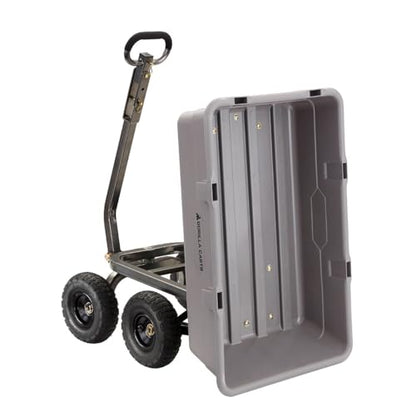 Gorilla Carts Poly Dump Cart, 800 lb. Capacity, 5 Cu Ft, Gray - size: 5-Cubic Feet, style: Pneumatic