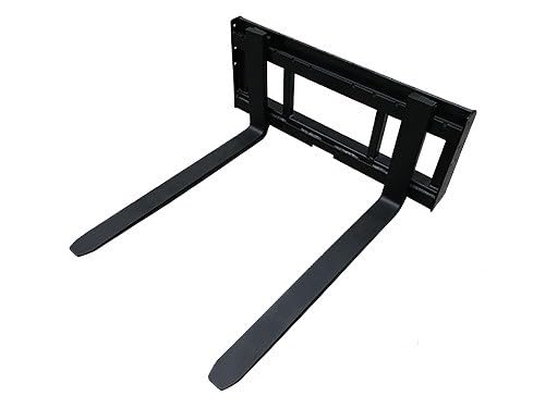 48" Skid Steer Pallet Fork Frame w/Guard Attachment, 48" Fork Blades, 4000 LB, Quick Attach - size: 48" Pallet Fork w/Guard Attachment