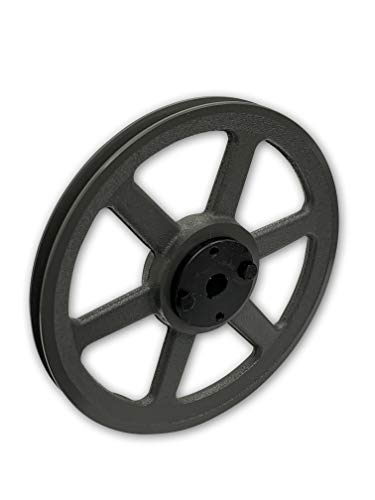Single Groove 14.25" Cast Iron Electric Motor " H " Pulley/Sheave, Bushing Included, for 3/8" and 1/2" Top Width 3L/A/AK/4L/4LK Section V Belt, 1 Groove (5/8" Shaft / 0.625 Bore, AK144H) - size: 5/8" Shaft / 0.625 Bore
