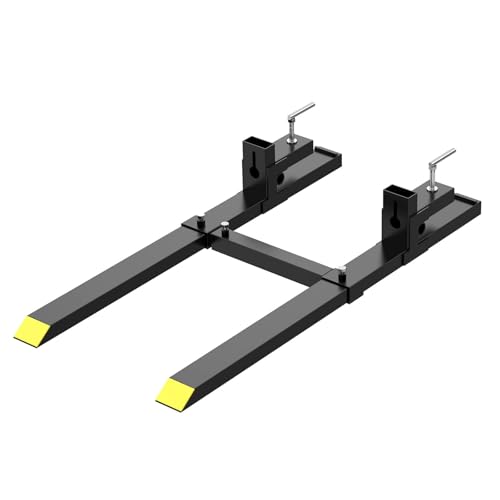 60 in 4000 LBS Max Pallet Forks with Adjustable Stabilizer Bar, Heavy Duty Front Loader Forks for Tractor Bucket, Fork Attachment for Skid Steer, Loader Bucket