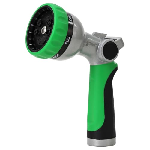 RESTMO Water Hose Nozzle, Metal Garden Sprayer, Medium Duty, Leak-proof - color: Green