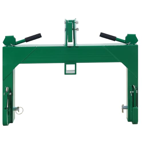 3-Point Quick Hitch for Category 1 & 2 Tractors - 3000 Lbs Lifting Capacity with 2" Ball Hitch Receiver & 5 Adjustable Bolt Points-Green