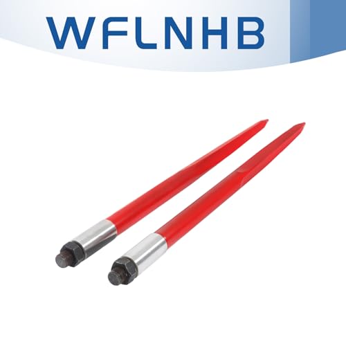 WFLNHB 39 Hay Bale Spear 3000 lbs Capacity Red Coated Bale Forks