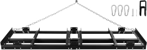 Drag Harrow Driveway, 6FT Lawn Leveling Rake with Heavy Duty Chain, Grader Landscape Power Rake for ATV, UTV, Tractor, Mower,6FT - size: 6FT