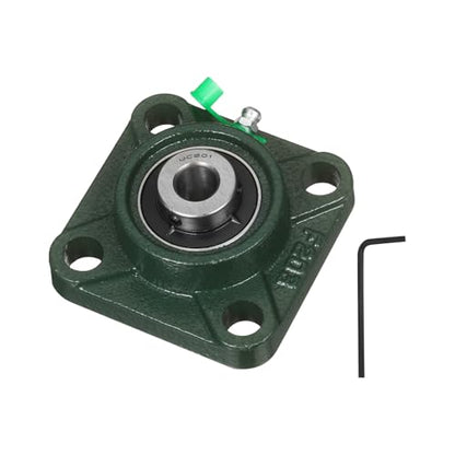 uxcell UCF201 Pillow Block Bearings, 12mm Bore Self Alignment, Solid Cast Iron Base, Chrome Steel Square Flange Mounted Pillow Block Ball Bearing, (ABEC3) - size: UCF201 (12mm)