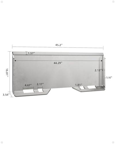 GarveeLife 1/4 in Skid Steer Attachment Plate, Quick Attachment Plate - size: 1/4 Inch