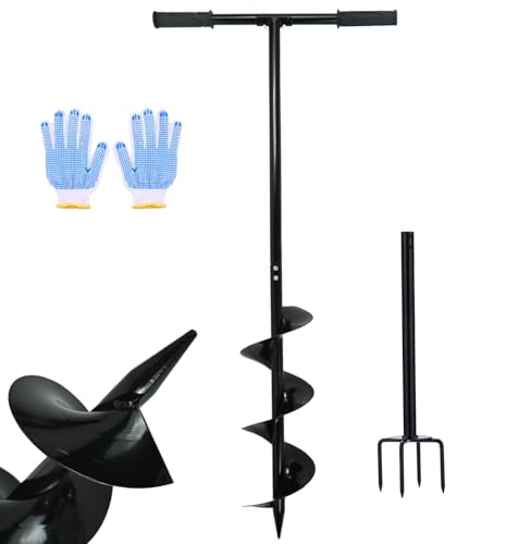 2 in 1 Hand Auger Spiral Drill, 6 x 42.9inch Post Hole Digger for Planting