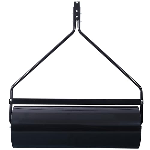 Lawn Roller Tow Behind for ATV Versatility 40" W x ⌀13.7" Drum 26-Gallon Capacity Garden Roller Yard Roller Soil Roller Durable Iron Drum Water/Sand Filled