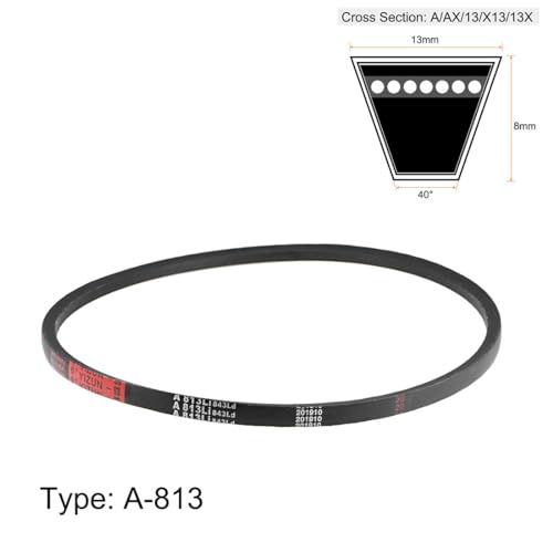 uxcell A813 V-Belts 813mm Inner Girth 13mm Top Width 8mm Thickness A-Section Rubber Drive Transmission Belt 2pcs - size: 32"