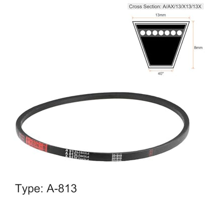 uxcell A813 V-Belts 813mm Inner Girth 13mm Top Width 8mm Thickness A-Section Rubber Drive Transmission Belt 2pcs - size: 32"