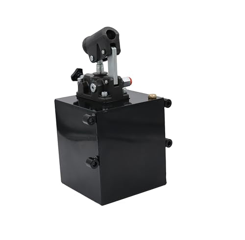 Spare Parts Holland - Single Acting Hydraulic Piston Hand Pump with Release Knob, Hand Operated Hydraulic Pump 3/8" NPTF Ports (1.5 CID 5 Qrt Tank (1.3 Gal) - size: 1.5 CID 5 Qrt tank (1.3 Gal)