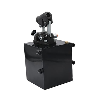 Spare Parts Holland - Single Acting Hydraulic Piston Hand Pump with Release Knob, Hand Operated Hydraulic Pump 3/8" NPTF Ports (1.5 CID 5 Qrt Tank (1.3 Gal) - size: 1.5 CID 5 Qrt tank (1.3 Gal)