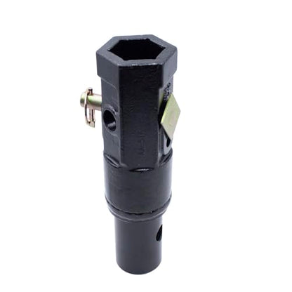 Auger Adapter 2 inch Female Hex to 2-9/16 Male Round Drive Shaft Convert