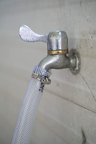 1/2" ID x 3/4" OD - 98 Ft High Pressure Braided Clear PVC Tubing Flexible Vinyl Tube, Heavy Duty Reinforced Vinyl Hose Tubing, BPA Free and Non Toxic - size: 1/2" ID x 3/4" OD, style: 98 Ft