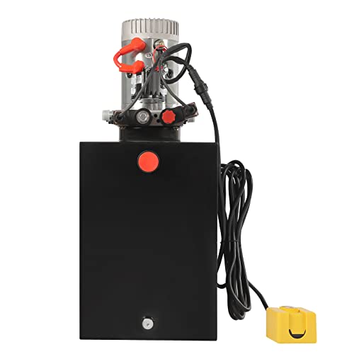Hydraulic Pump 20 Quart Hydraulic Power Unit for Dump Trailer Car Lifting 12V DC Hydraulic Pump Double Acting Dump Truck for Car Lifting Platforms, 2850rpm