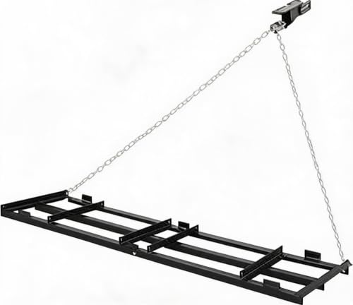 OUTLANE Drag Harrow, Tow-Behind Driveway Grader for Lawn Leveling - color: Black, size: 8FT
