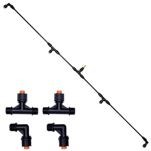 4-Nozzle Poly Boom Wand with 3/8" Brass Fitting – Convertible to 2 Nozzles, Lightweight for Garden, Farm (Boom Wand 01) - color: Boom Wand 01