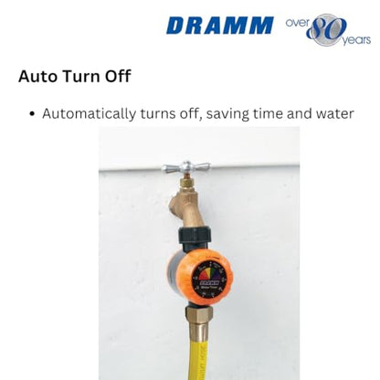Dramm ColorStorm Premium Water Hose Timer, Mechanical, Turns Water Off Automatically, Up to 120 Minutes of Run Time, Compact for Lawn, Drip, Soaker Hose and Garden, Green