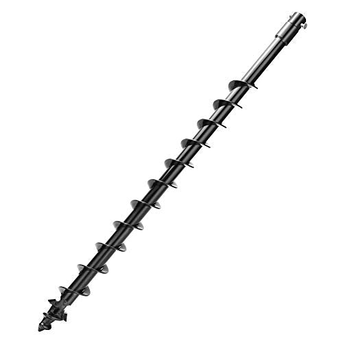Earth Auger Drill Bit,7/8" Shaft & 31” Length Augers for Gasoline Earth and Ice Auger Power Heads (2 Inch, Black Post Hole Digger) - size: 2 Inch