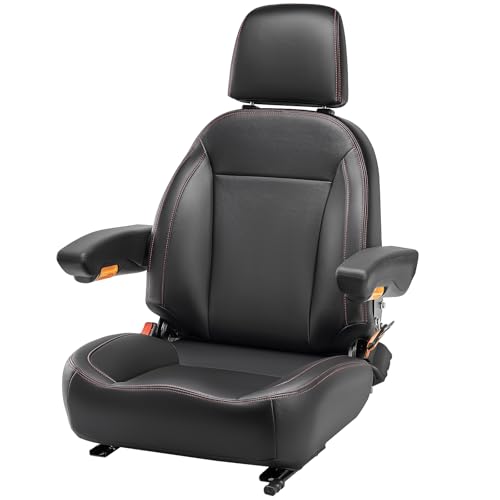 SEATIN Universal Tractor Seat, Comfortable Zero Turn Mower Seat (Black) - color: Black