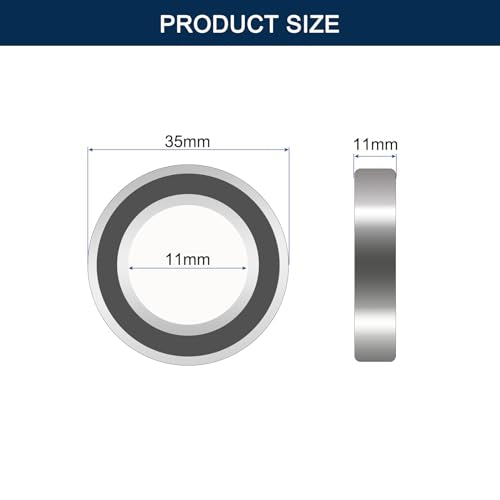 6202-11-2RS Deep Groove Bearings, ID 11mm x OD 35mm x Width 11mm Double Rubber Sealed Ball Bearings, Pre-Lubricated (GCr15) Chrome Steel 10pcs - size: 6202/11-2RS 11mmx35mmx11mm