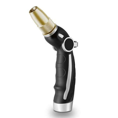 RESTMO Garden Hose Nozzle, Heavy Duty Water Hose Sprayer Nozzle, Silver - color: Silver, size: 4 Watering Patterns