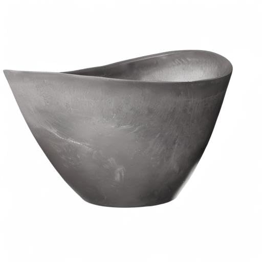 Arcadia Garden Products PSW Pot Collection YB41CT Plastic/Stone/Wood Composite Curved Planter Pot – No Drainage Hole (Drillable), for Indoor and Outdoor Plants and Gardens, 16-inch, Cement Gray - color: Cement Gray