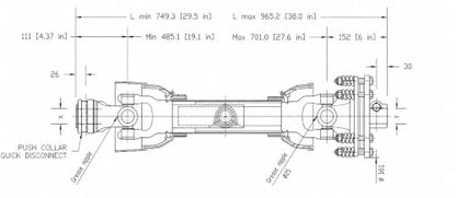 Replacement part for with Slip Clutch for Rotary Tillers, BUSH HOG, CARONI, LANDPRIDE